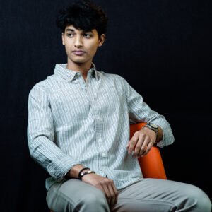 The Sand Beige With design Pinstripes Shirt