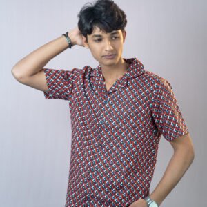 Nightfire Pattern Cuban Collar Shirt