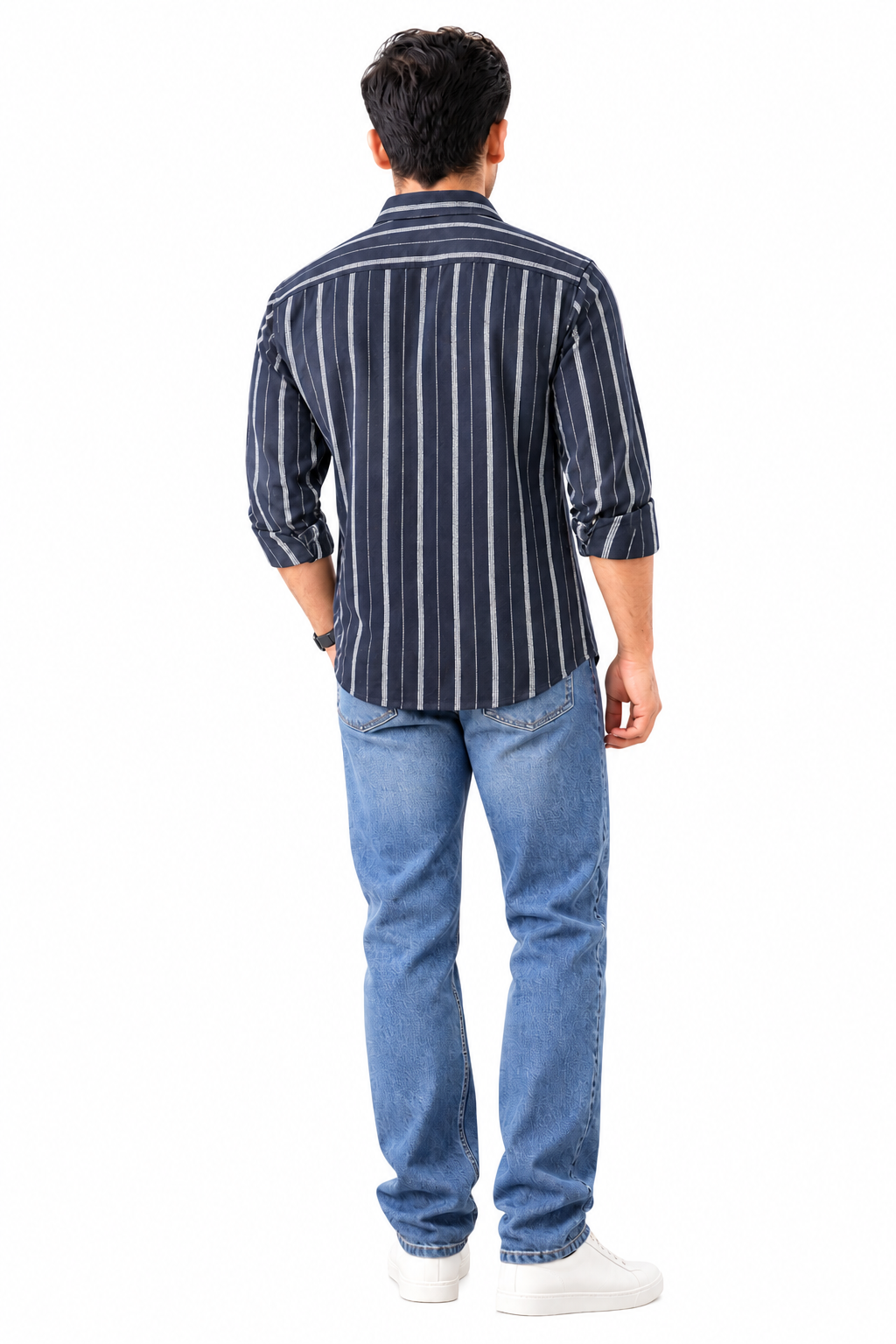 Navy blue stripe shirt - Image 5