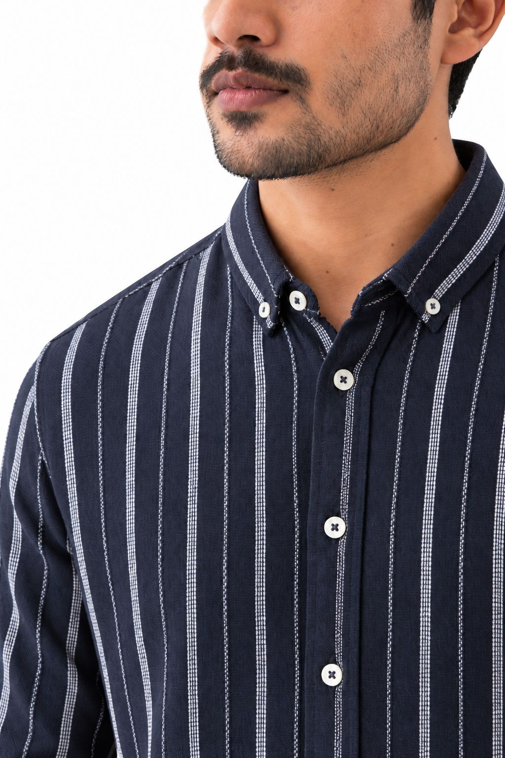 Navy blue stripe shirt - Image 3