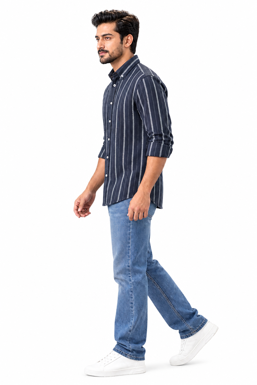 Navy blue stripe shirt - Image 4