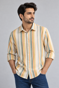 Multicolour srtipe classic shirt