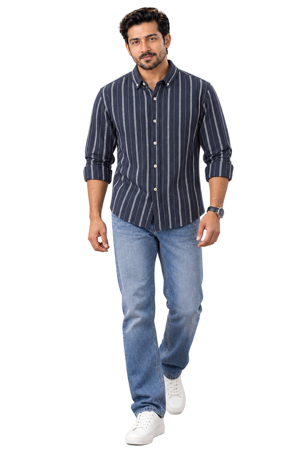 Navy blue stripe shirt - Image 2