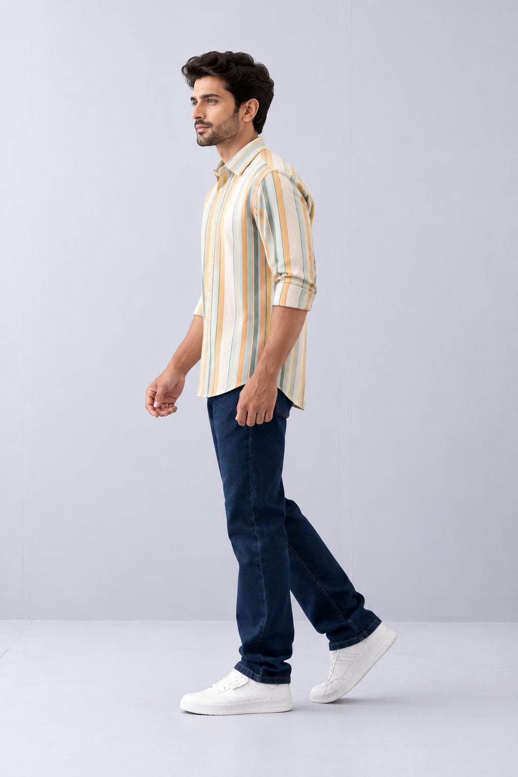 Multicolour srtipe classic shirt - Image 4